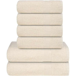 Ensemble de serviettes 6 pcs crème 360 g/m² 100% coton - Vidaxl