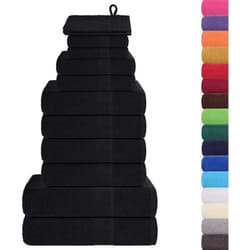 Ensemble de serviettes 12 pcs noir 360 g/m² 100% coton Vidaxl