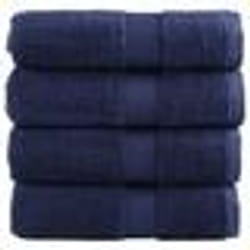 vidaXL Serviettes d'invité de qualité sup. SOLUND 4 pcs bleu marine
