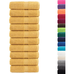 Serviettes de toilette premium solund 10 pièces Or 30 x 30 cm 600 g/m² Vidaxl