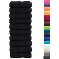Serviettes de toilette Premium solund 10 pièces Noir 30 x 30 cm 600 g/m² Vidaxl