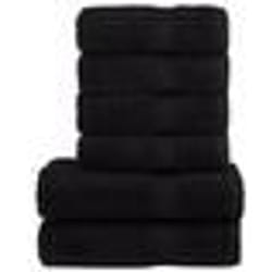 vidaXL Ensemble de serviettes de qualité supérieure SOLUND 6 pcs noir