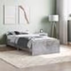 vidaXL Cadre de lit sans matelas gris béton 100x200 cm - 100 x 200 cm