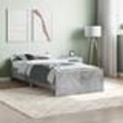 vidaXL Cadre de lit sans matelas gris béton 100x200 cm - 100 x 200 cm