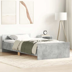 Vidaxl - Cadre de lit sans matelas gris béton 90x190 cm