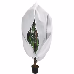 Cette housse en polaire pour plantes avec cordon de serrage et fermeture éclair constitue un moyen idéal pour protéger vos pl ...