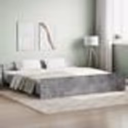 vidaXL Cadre de lit sans matelas gris béton 200x200 cm - 200 x 200 cm