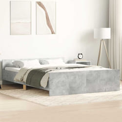 Cadre de lit tête de lit et pied de lit gris béton 140x200 cm - Vidaxl