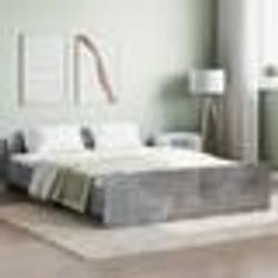 vidaXL Cadre de lit sans matelas gris béton 160x200 cm - 160 x 200 cm
