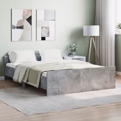 vidaXL Cadre de lit sans matelas gris béton 135x190 cm - 135 x 190 cm