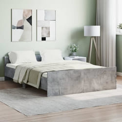 vidaXL Cadre de lit sans matelas gris béton 135x190 cm - 135 x 190 cm