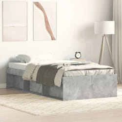 vidaXL Cadre de lit sans matelas gris béton 90x200 cm - 90 x 200 cm