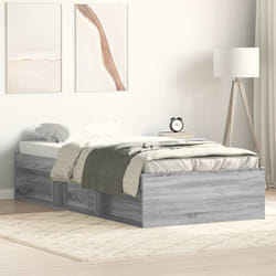 vidaXL Cadre de lit sans matelas sonoma gris 100x200 cm - 100 x 200 cm
