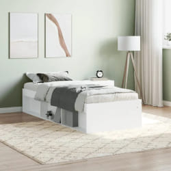 vidaXL Cadre de lit sans matelas blanc 75x190 cm
