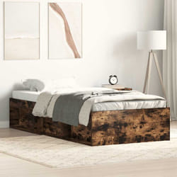 Cadre De Lit Sans Matelas Chêne Fumé 75x190 Cm Vidaxl