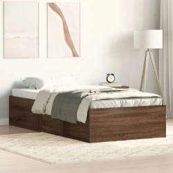 vidaXL Cadre de lit sans matelas chêne marron 75x190 cm