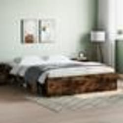 vidaXL Cadre de lit sans matelas chêne fumé 140x200 cm - 140 x 200 cm