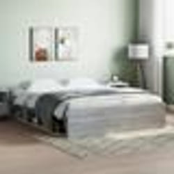 vidaXL Cadre de lit sans matelas sonoma gris 160x200 cm - 160 x 200 cm