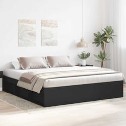 Vidaxl - Cadre de lit noir 180x200 cm super king