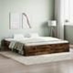 vidaXL Cadre de lit sans matelas chêne fumé 180x200 cm - 180 x 200 cm