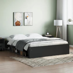 vidaXL Cadre de lit noir 140x190 cm 3203902