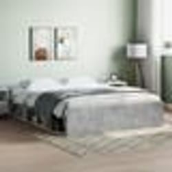 vidaXL Cadre de lit sans matelas gris béton 140x190 cm - 140 x 190 cm