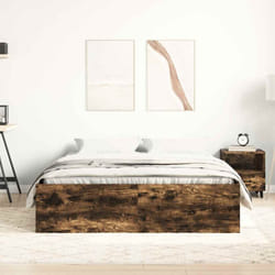 vidaXL Cadre de lit sans matelas chêne fumé 140x190 cm - 140 x 190 cm