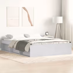 vidaXL Cadre de lit sans matelas blanc 135x190 cm - 135 x 190 cm