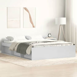 vidaXL Cadre de lit sans matelas blanc 135x190 cm - 135 x 190 cm