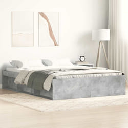 vidaXL Cadre de lit sans matelas gris béton 135x190 cm - 135 x 190 cm