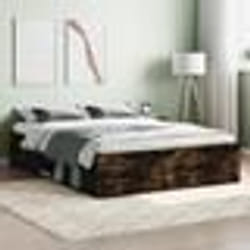 vidaXL Cadre de lit sans matelas chêne fumé 135x190 cm - 135 x 190 cm