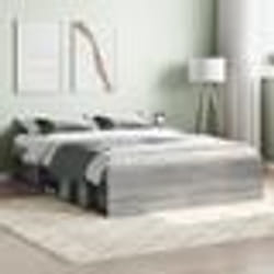 vidaXL Cadre de lit sans matelas sonoma gris 135x190 cm - 135 x 190 cm