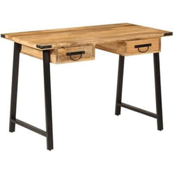 Bureau - VIDAXL - Table dÉtude en Bois de Manguier Massif - 2 Tiroirs - 120x60 cm - Style Contemporain