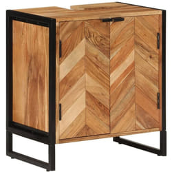 Vidaxl - Armoire de salle de bain bois massif d'acacia et fer