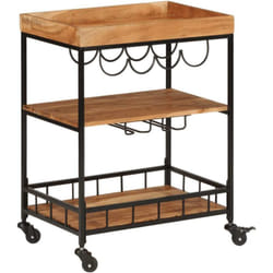 Chariot De Bar 60x40x80 Cm Bois Massif D'Acacia Et Fer Vidaxl