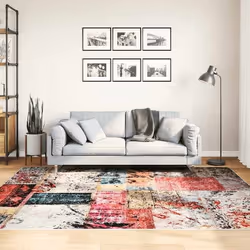 vidaXL Tapis lavable patchwork multicolore 150x230 cm antidérapant