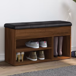 Gardez vos chaussures bien organisées et toujours à portée de main avec ce banc à chaussures ! Matériau robuste : le bois d'i ...