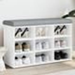 vidaXL Banc à chaussures blanc 82x32x50 cm bois d'ingénierie