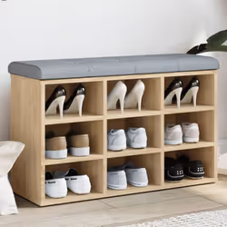 Gardez vos chaussures bien organisées et toujours à portée de main avec ce banc à chaussures ! Matériau robuste : le bois d'i ...