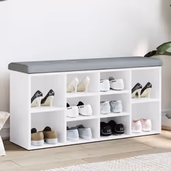 vidaXL Banc à chaussures blanc 102x32x50 cm bois d'ingénierie