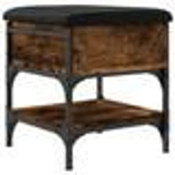 vidaXL Banc à chaussures chêne fumé 42x42x45 cm bois d'ingénierie