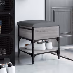 vidaXL Banc à chaussures sonoma gris 42x42x45 cm bois d'ingénierie