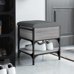 vidaXL Banc à chaussures sonoma gris 42x42x45 cm bois d'ingénierie