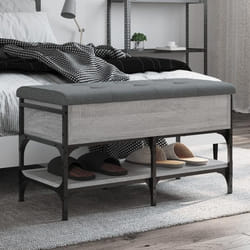 vidaXL Banc à chaussures sonoma gris 82x42x45 cm bois d'ingénierie