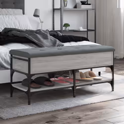 vidaXL Banc à chaussures sonoma gris 102x42x45 cm bois d'ingénierie