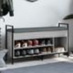 vidaXL Banc à chaussures sonoma gris 105,5x32x57,5cm bois d'ingénierie