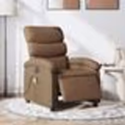 vidaXL Fauteuil inclinable de massage électrique marron tissu