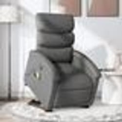 vidaXL Fauteuil de massage inclinable Gris foncé Tissu