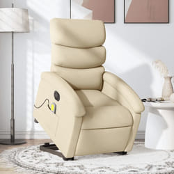 Vidaxl - Fauteuil inclinable de massage électrique Crème Tissu