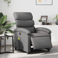 Vidaxl - Fauteuil de massage inclinable électrique gris similicuir